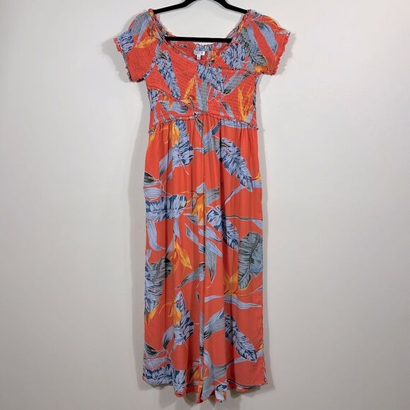 Patrons of Peace Pants - Patrons of Peace NWT Tropical Print Drop Crotch Pockets Jumpsuit Women Medium